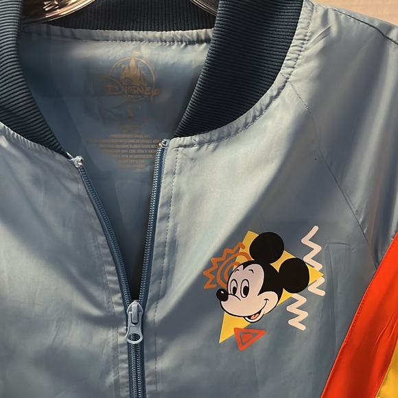 Disney Parks Exclusive Mickey Mouse blue Retro Windbreaker Unisex Size SM RARE - Picture 2 of 6